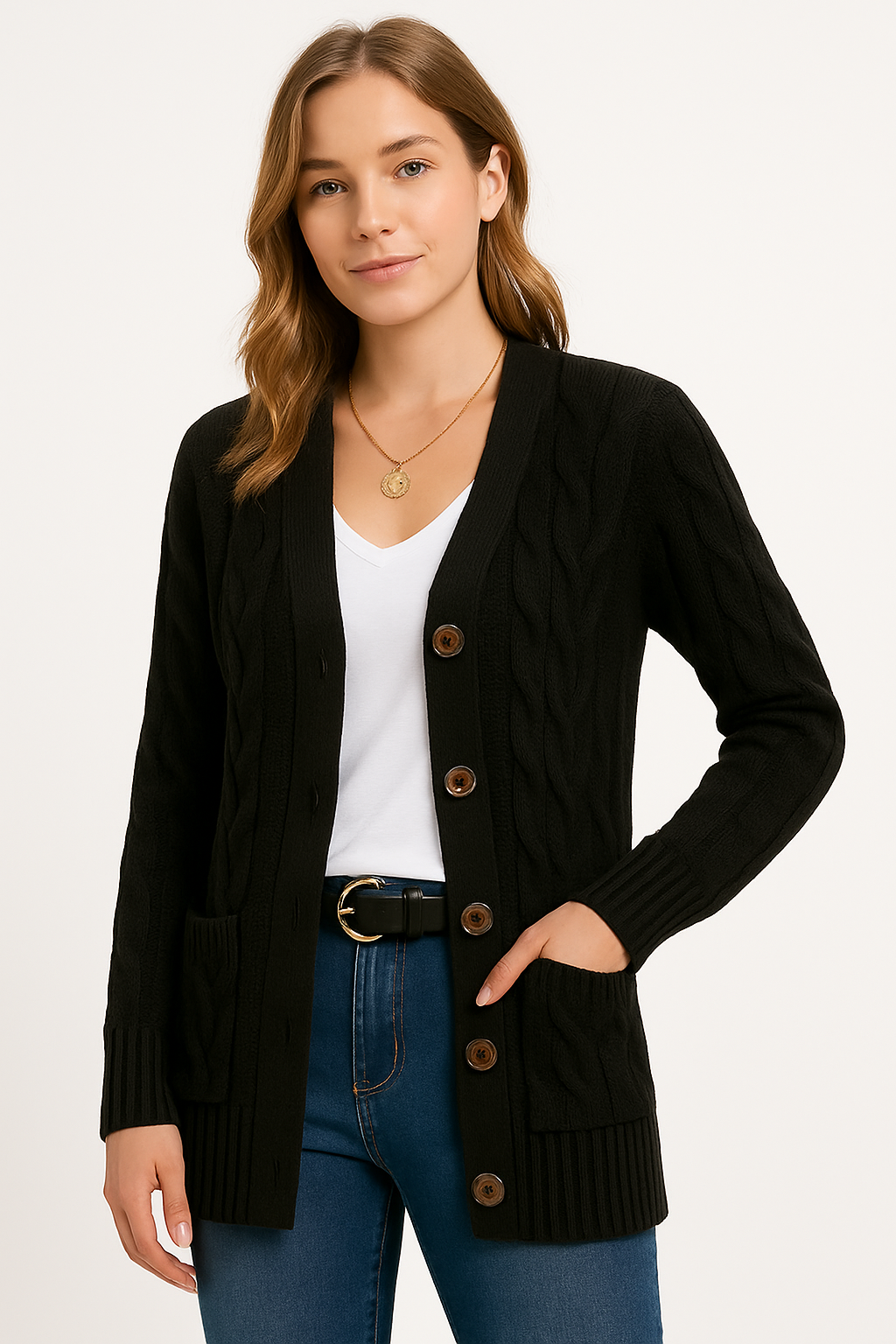 Cardigan femme tricoté printemps modèle croisé
