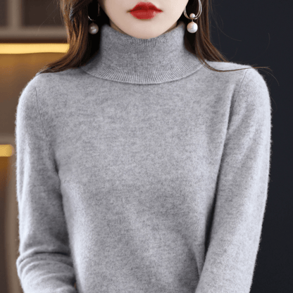 Pull Femme Classique à Col Roulé Chaud et Confortable