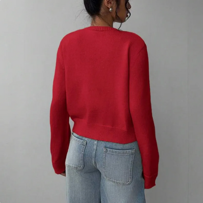 Cardigan Femme Printemps Élégant avec Col et Boutons