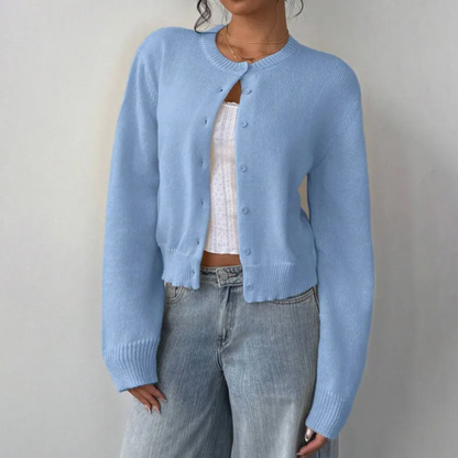 Cardigan Femme Printemps Élégant avec Col et Boutons
