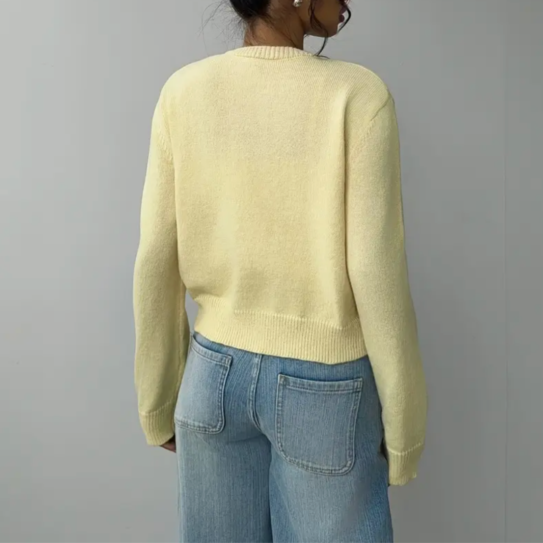 Cardigan Femme Printemps Élégant avec Col et Boutons