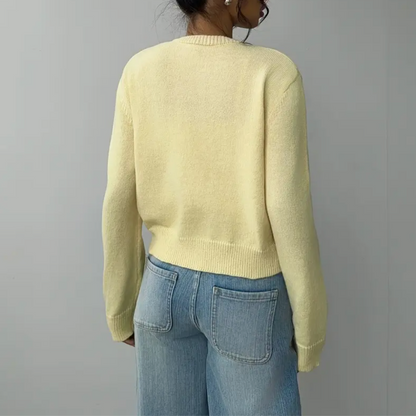 Cardigan Femme Printemps Élégant avec Col et Boutons