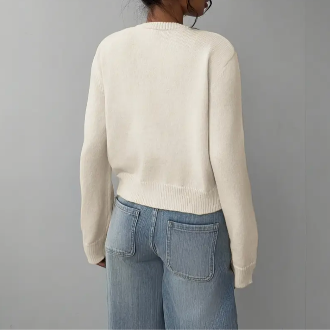 Cardigan Femme Printemps Élégant avec Col et Boutons