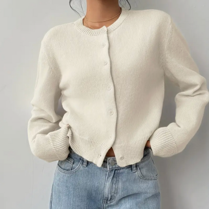 Cardigan Femme Printemps Élégant avec Col et Boutons