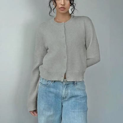 Cardigan Femme Printemps Élégant avec Col et Boutons