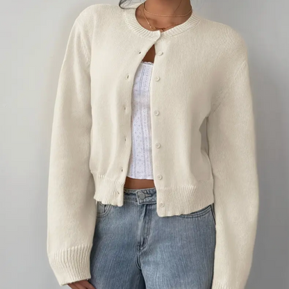 Cardigan Femme Printemps Élégant avec Col et Boutons - BerlinGlamour