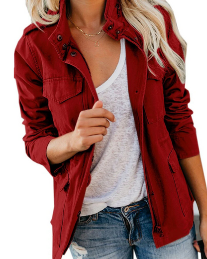 Veste Femme Militaire Style Manches Longues Tactique