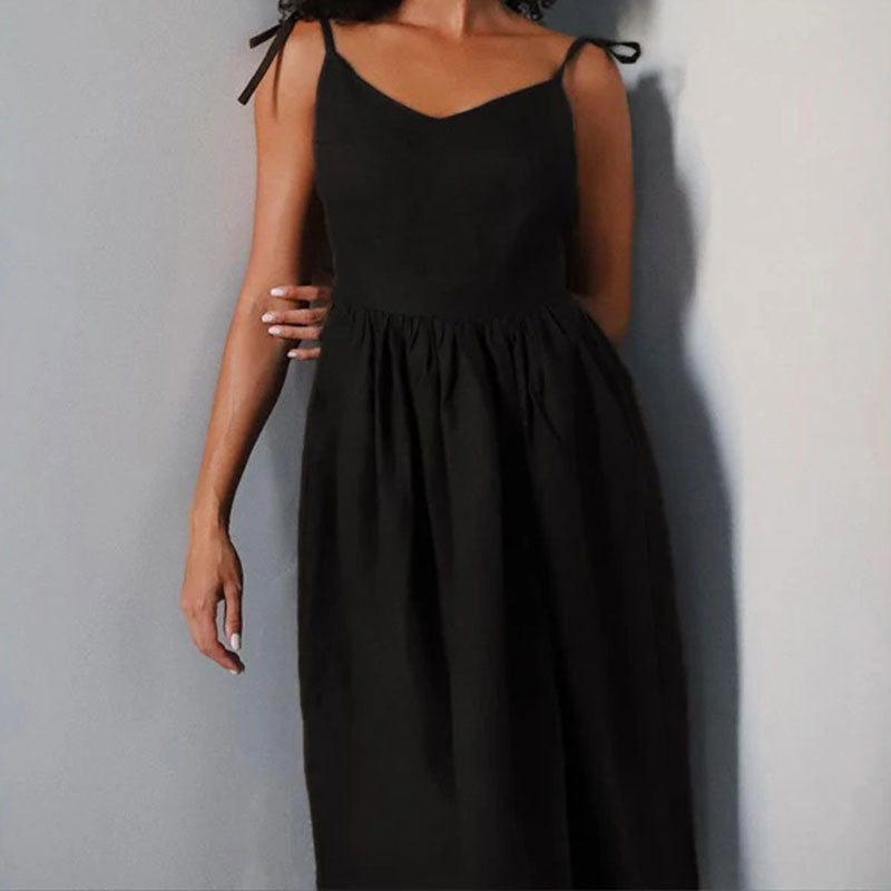 Robe Femme Été Col V Dos Nu et Fente