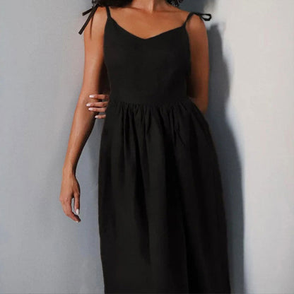 Robe Femme Été Col V Dos Nu et Fente