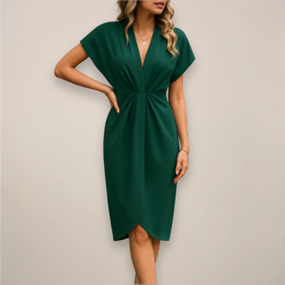 Robe Midi Courte Manche Élégante