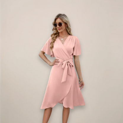 Robe Femme Courte avec Nœud au Devant