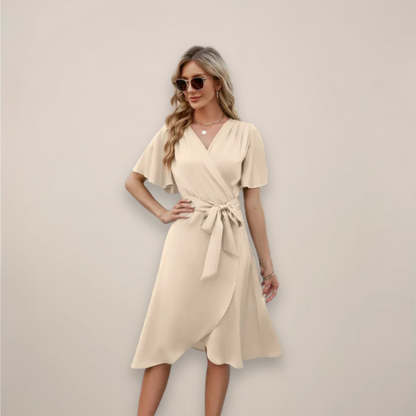 Robe Femme Courte avec Nœud au Devant