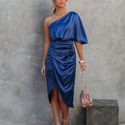 Robe femme épaule nue mini en jersey élégant