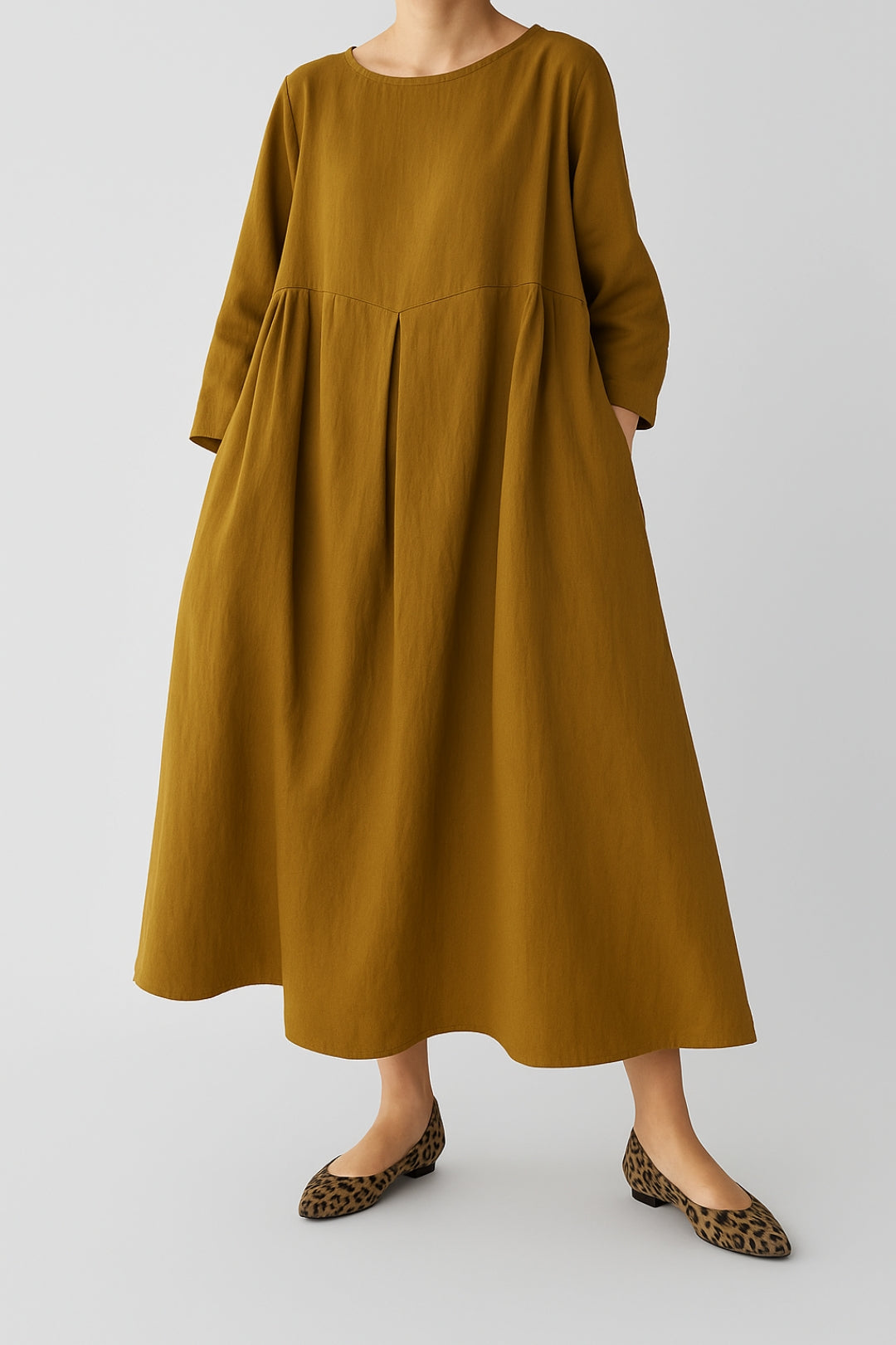 Robe Femme Décontractée Plis Devant