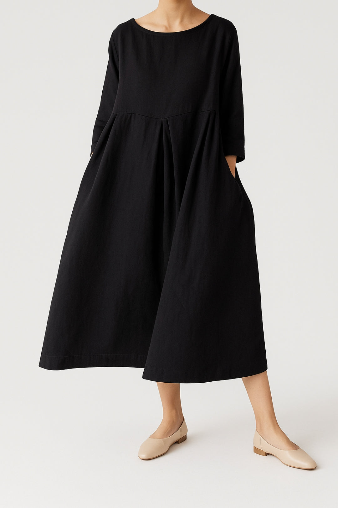 Robe Femme Décontractée Plis Devant