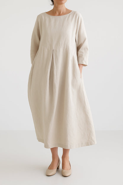 Robe Femme Décontractée Plis Devant
