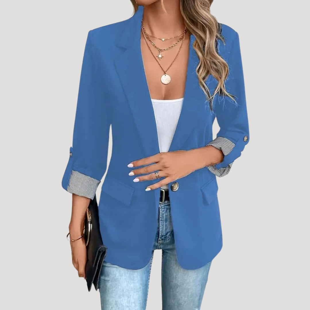 Blazer Femme Tailleur Slim Fit Manches Courtes