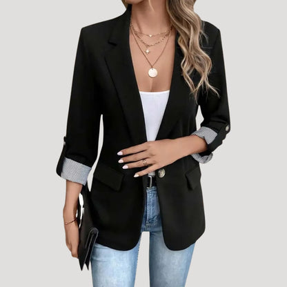 Blazer Femme Tailleur Slim Fit Manches Courtes