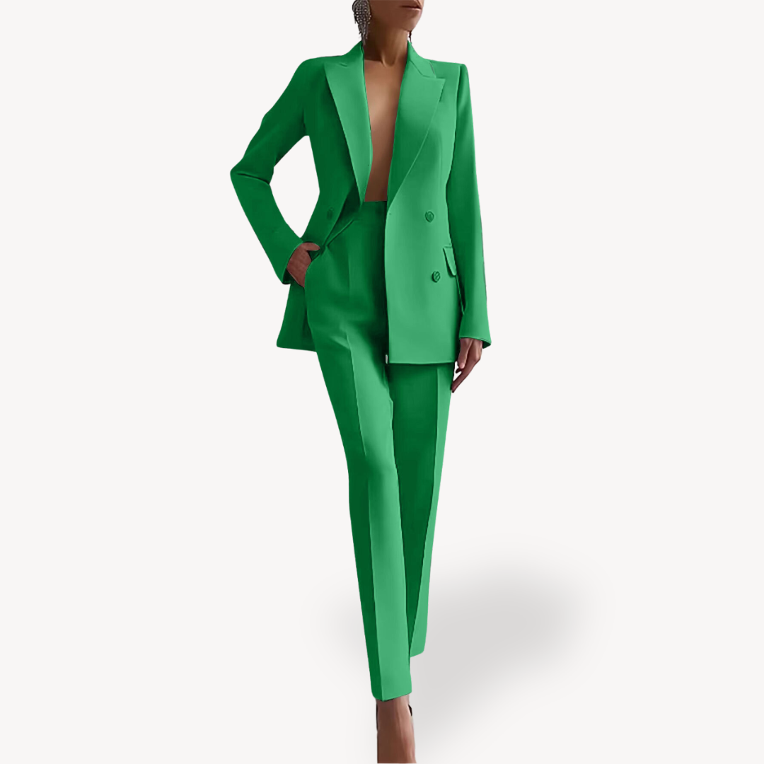 Costume Féminin Élégant Tailleur Long Modernisé