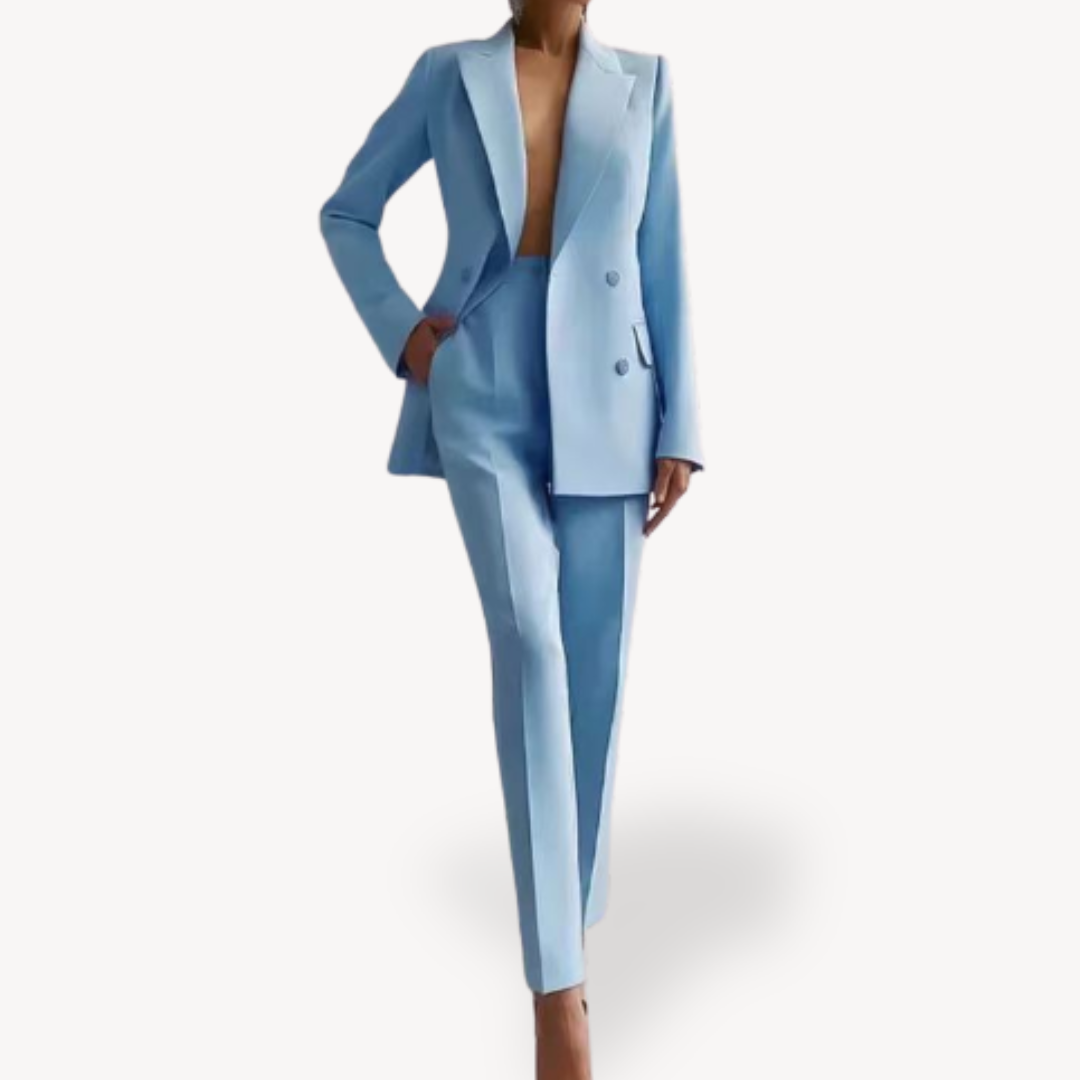 Costume Féminin Élégant Tailleur Long Modernisé
