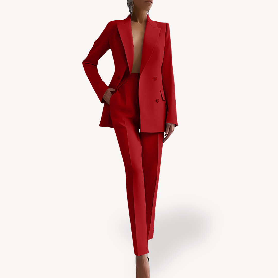 Costume Féminin Élégant Tailleur Long Modernisé