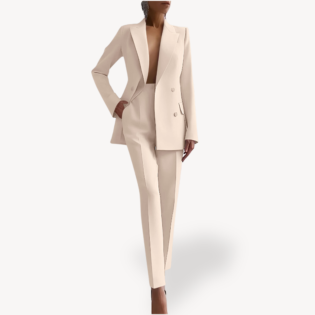 Costume Féminin Élégant Tailleur Long Modernisé