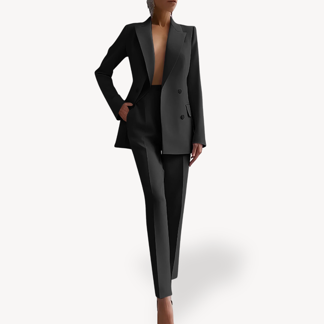 Costume Féminin Élégant Tailleur Long Modernisé - BerlinGlamour