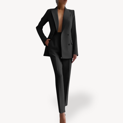 Costume Féminin Élégant Tailleur Long Modernisé - BerlinGlamour