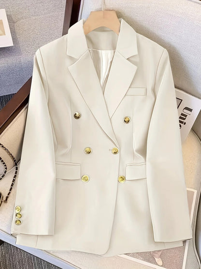 Blazer Femme sur Mesure à Double Boutonnage Élégant
