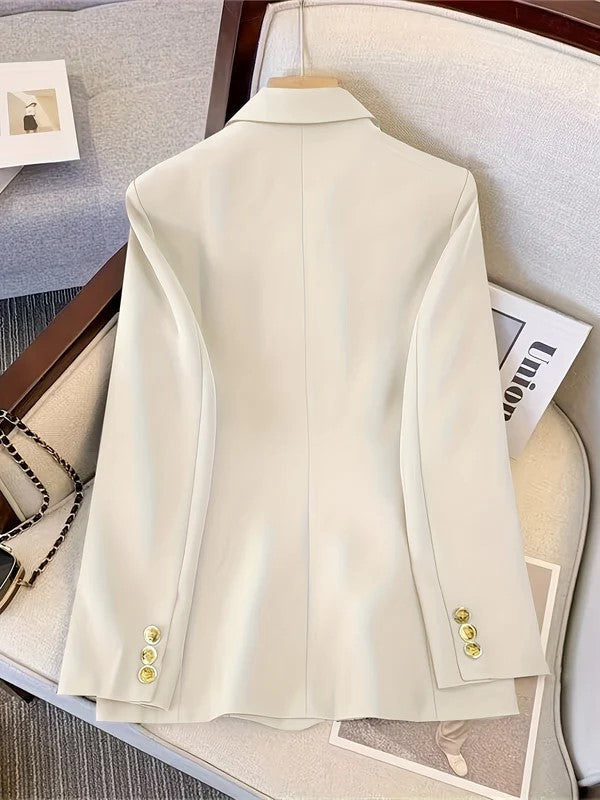Blazer Femme sur Mesure à Double Boutonnage Élégant