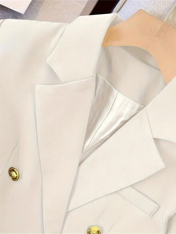 Blazer Femme sur Mesure à Double Boutonnage Élégant