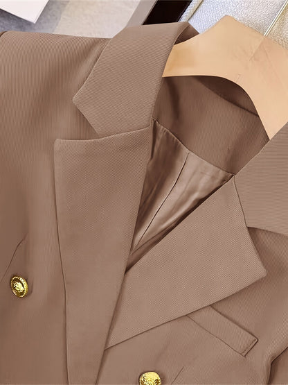 Blazer Femme sur Mesure à Double Boutonnage Élégant