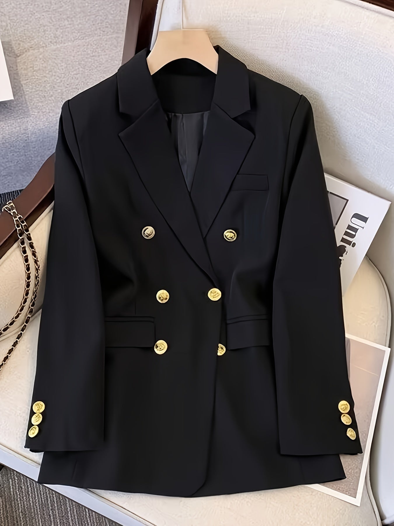 Blazer Femme sur Mesure à Double Boutonnage Élégant - BerlinGlamour