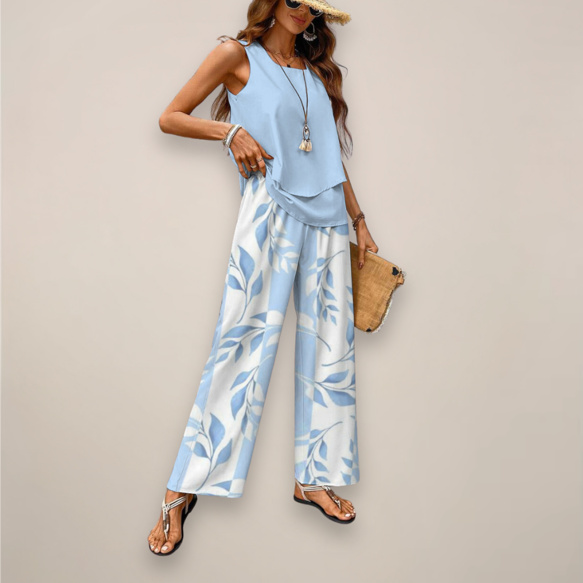 Ensemble Top et Pantalon Femme Décontracté