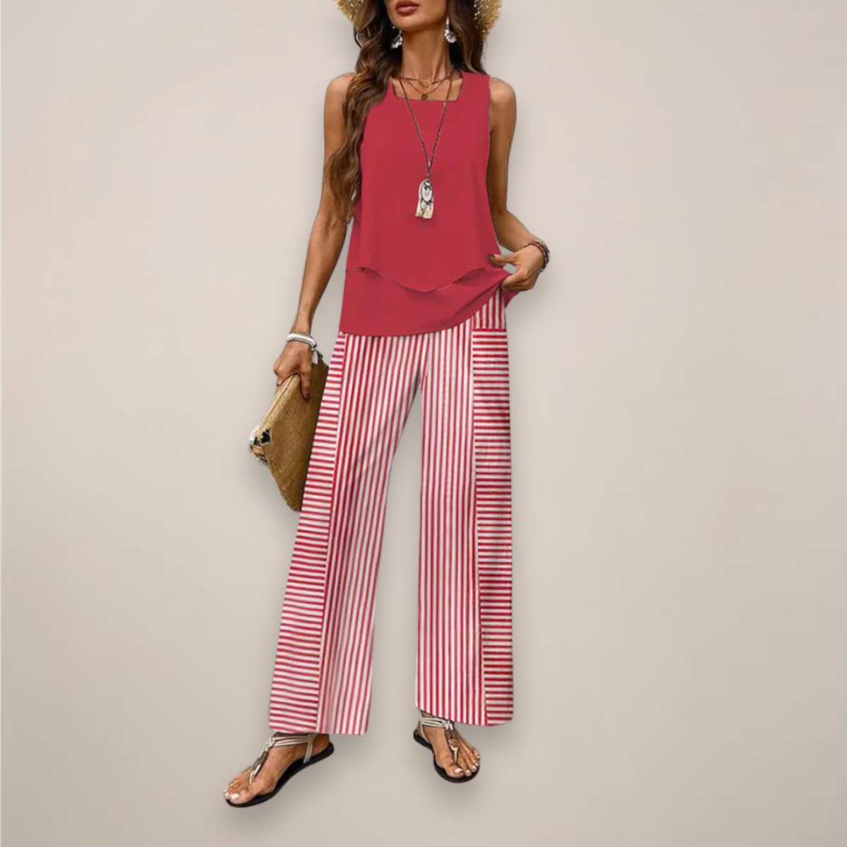 Ensemble Top et Pantalon Femme Décontracté
