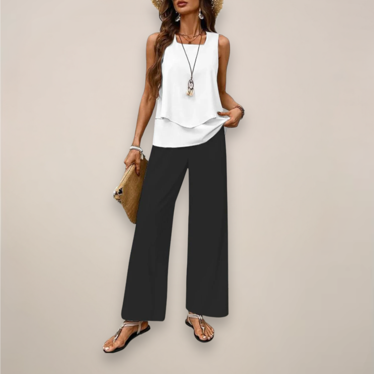 Ensemble Top et Pantalon Femme Décontracté