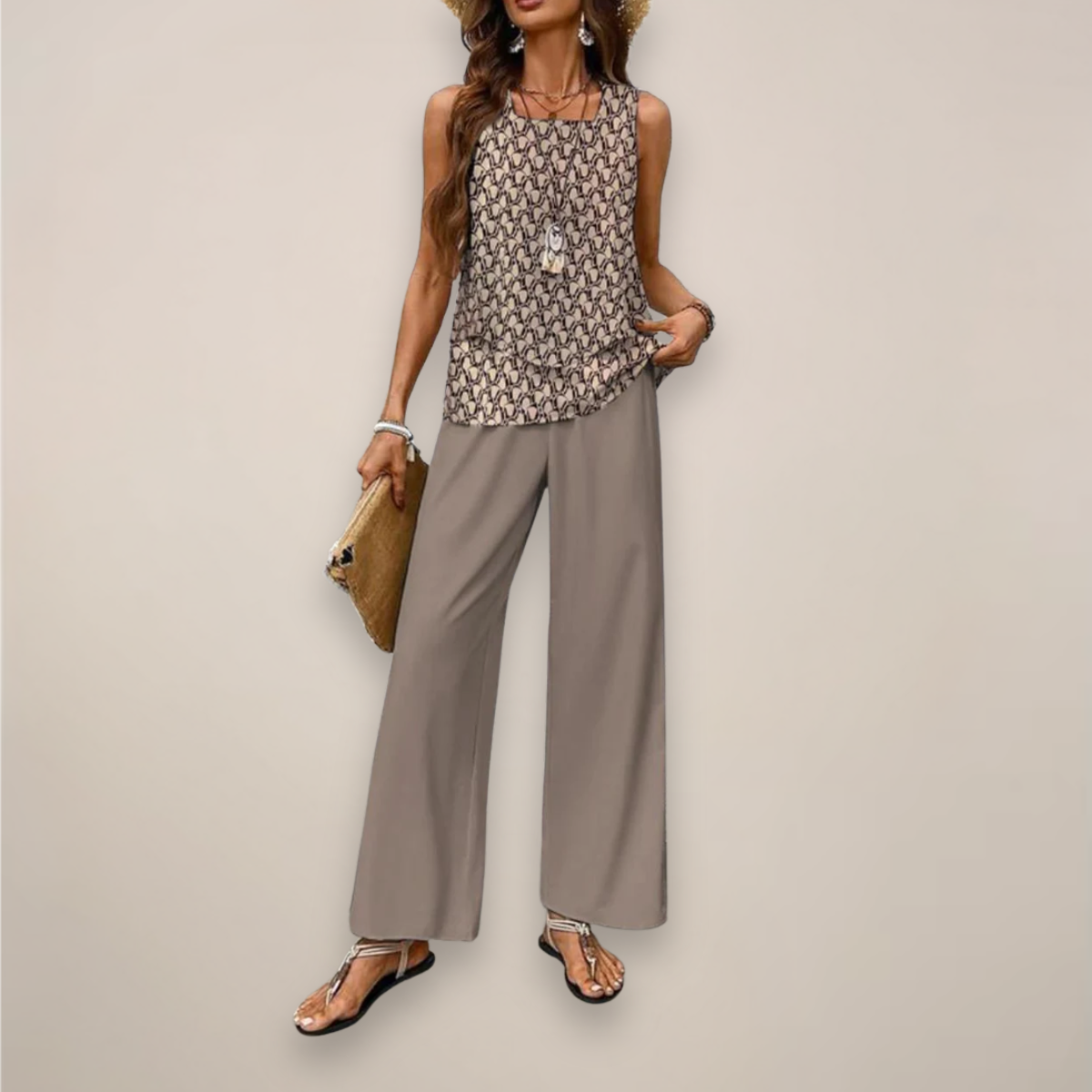 Ensemble Top et Pantalon Femme Décontracté