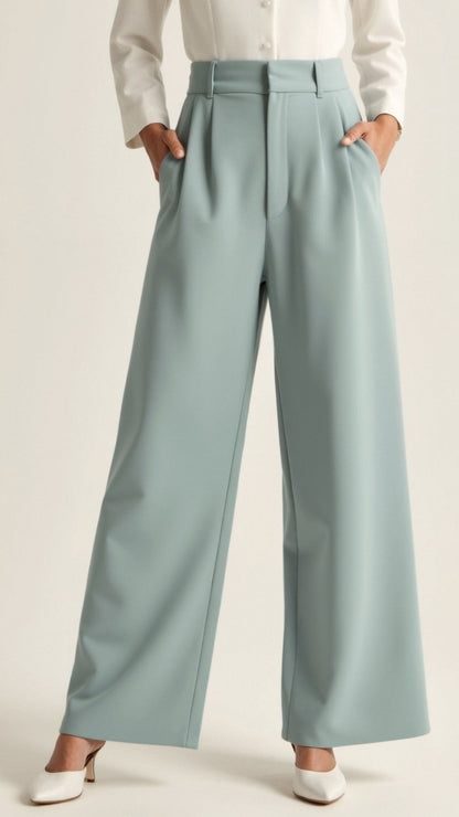 Pantalon Féminin Large Élastiqué Printemps