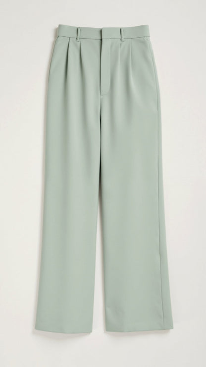 Pantalon Femme à Taille Haute et Jambes Larges