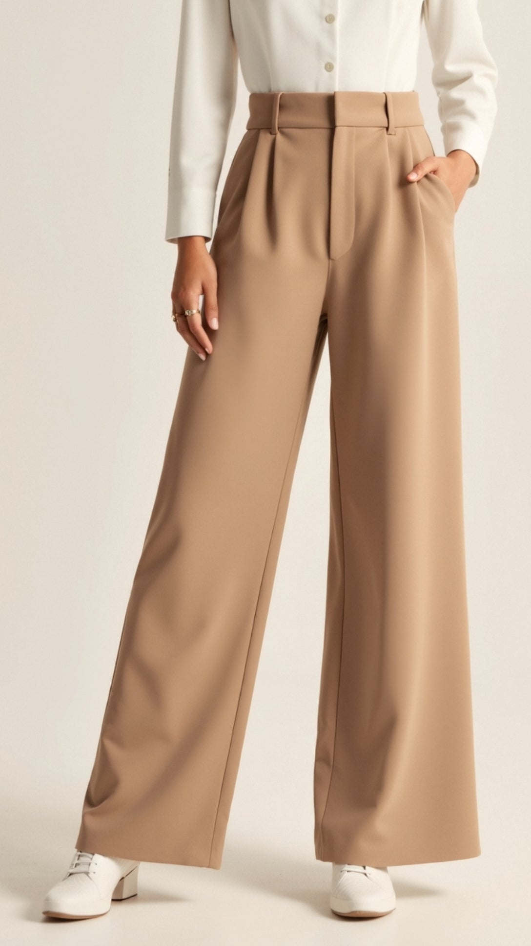 Pantalon Féminin Large Élastiqué Printemps