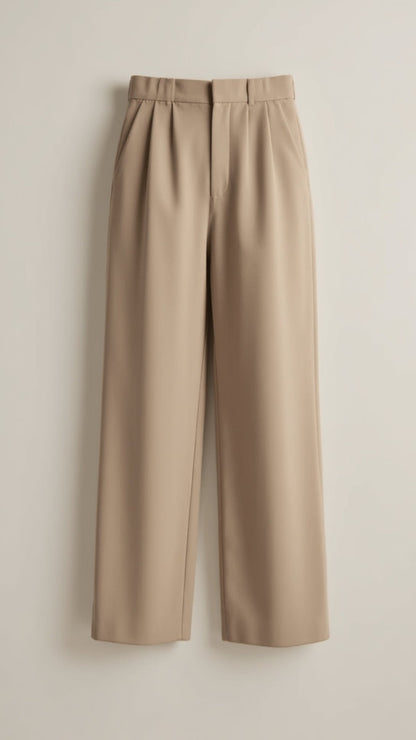 Pantalon Femme à Taille Haute et Jambes Larges