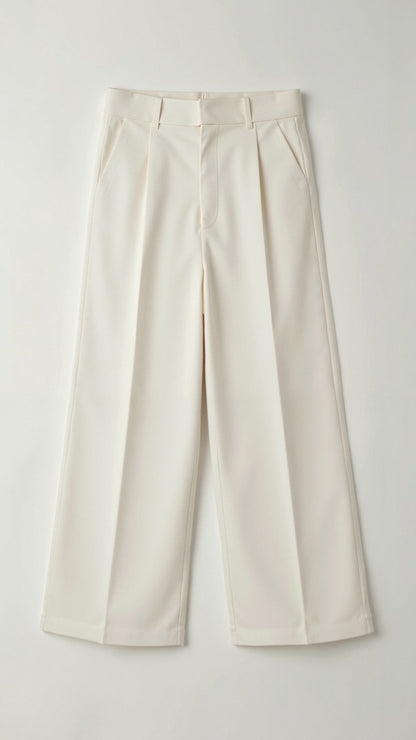 Pantalon Femme à Taille Haute et Jambes Larges