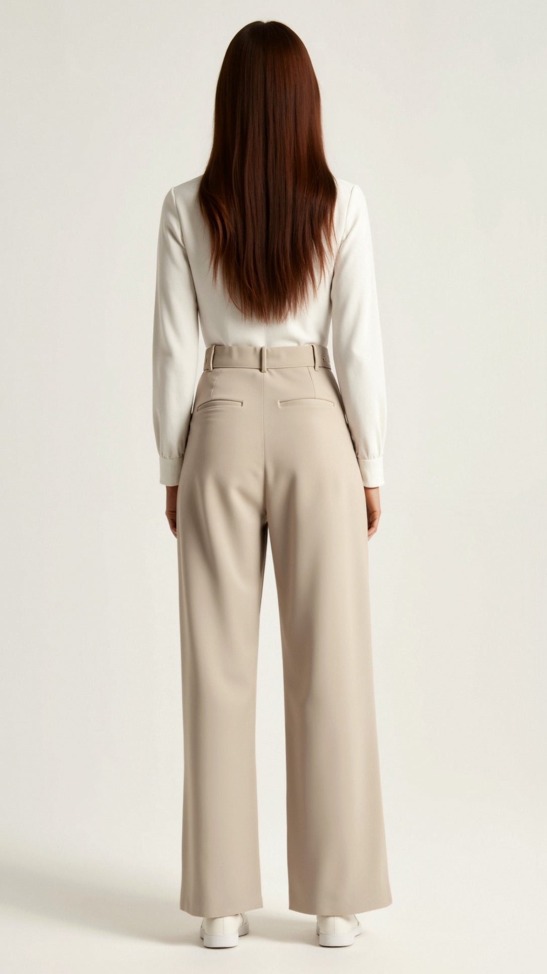 Pantalon Femme à Taille Haute et Jambes Larges