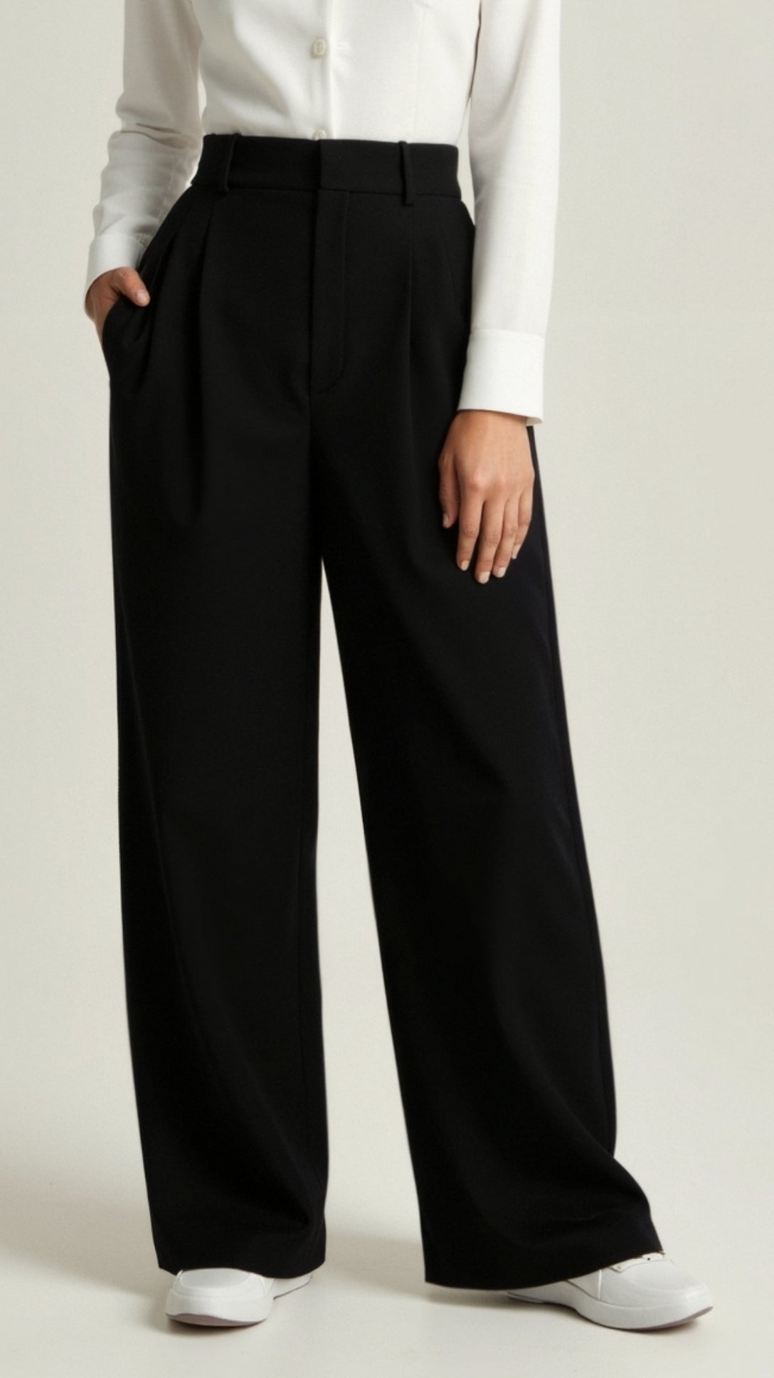 Pantalon Féminin Large Élastiqué Printemps