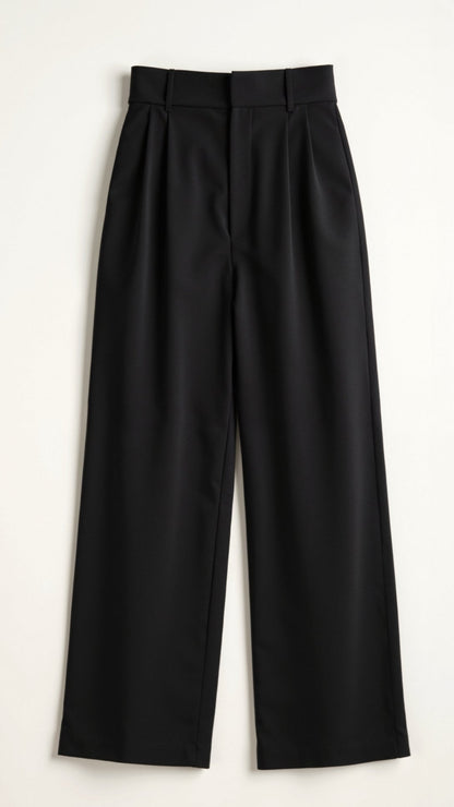 Pantalon Femme à Taille Haute et Jambes Larges