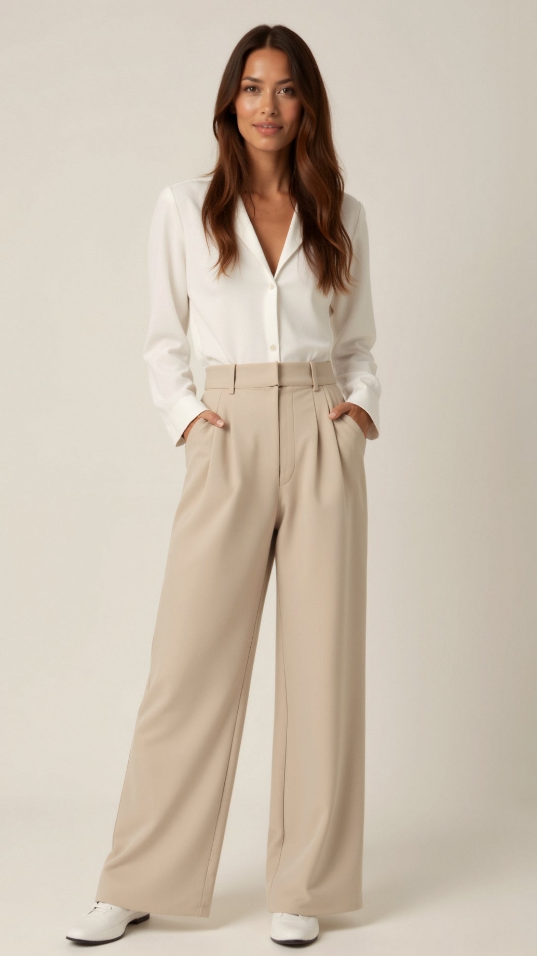 Pantalon Femme à Taille Haute et Jambes Larges - BerlinGlamour