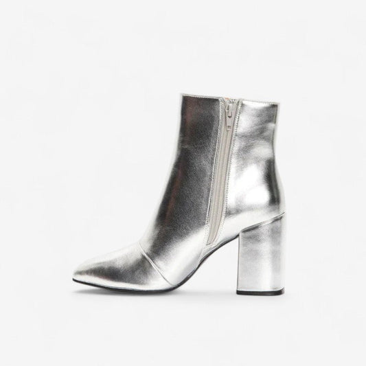 Bottines Féminines à Talon Bloc et Fermeture Éclair - PanierRoyale