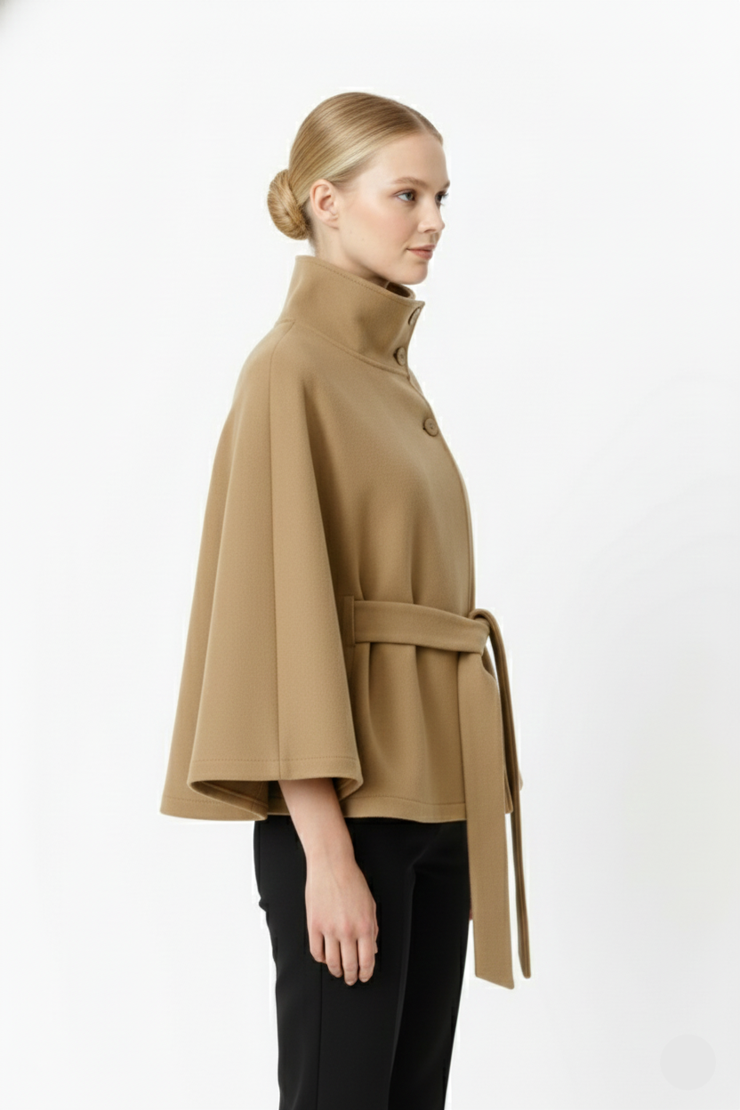 Manteau Femme Hiver Élégant à Capuchon et Ceinture