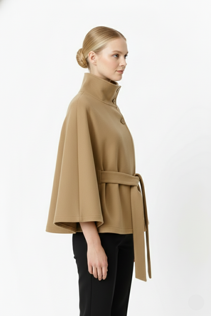 Manteau Femme Hiver Élégant à Capuchon et Ceinture