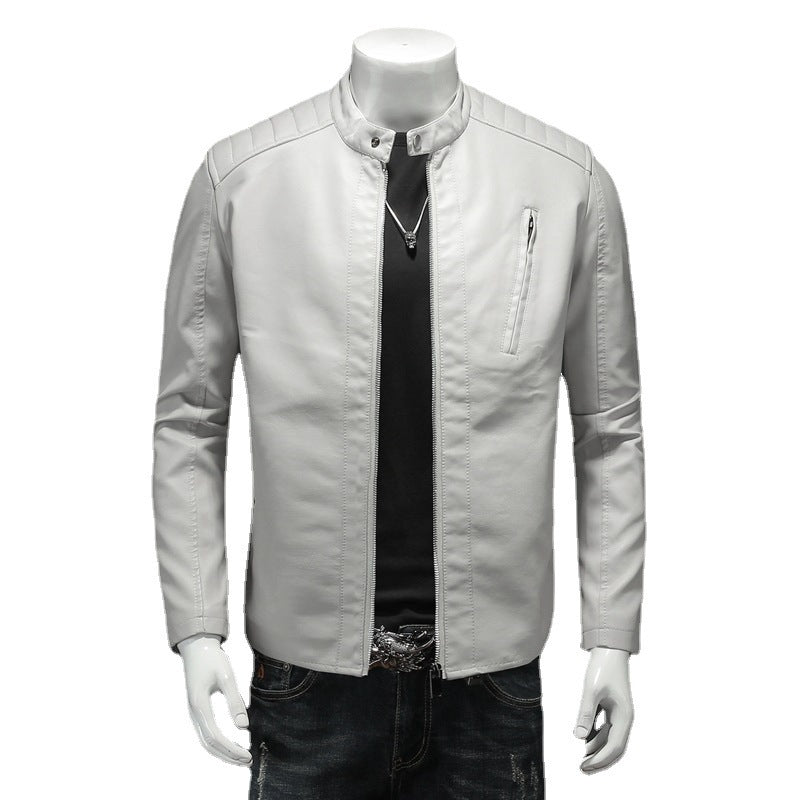 Blouson Cuir Moto Homme Noir Élégant